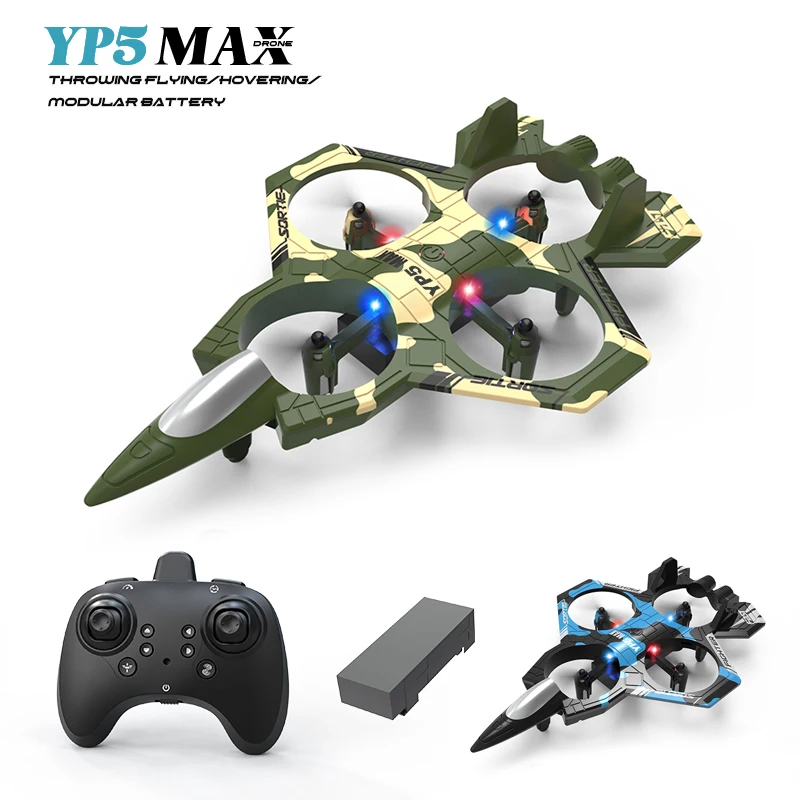 Avion RC 2,4 GHz, avion télécommandé gyroscopique 4 axes, 360 ° Jouet à Jet de chasse à rabat, quadrirotor hélicoptère, planeur RC facile à voler