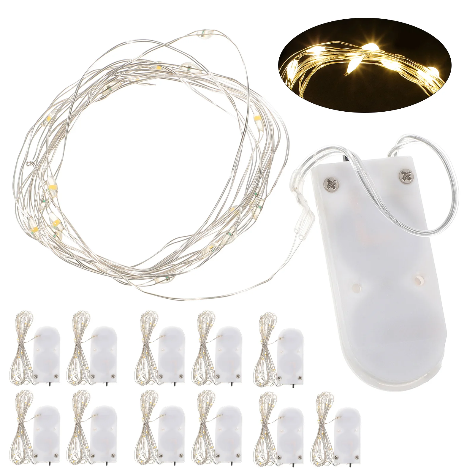 12 قطعة أضواء سلسلة LED تعمل أضواء سلسلة الجنية الزخرفية لغرفة النوم حفل زفاف فناء رومانسية ديكور المنزل هدية #2