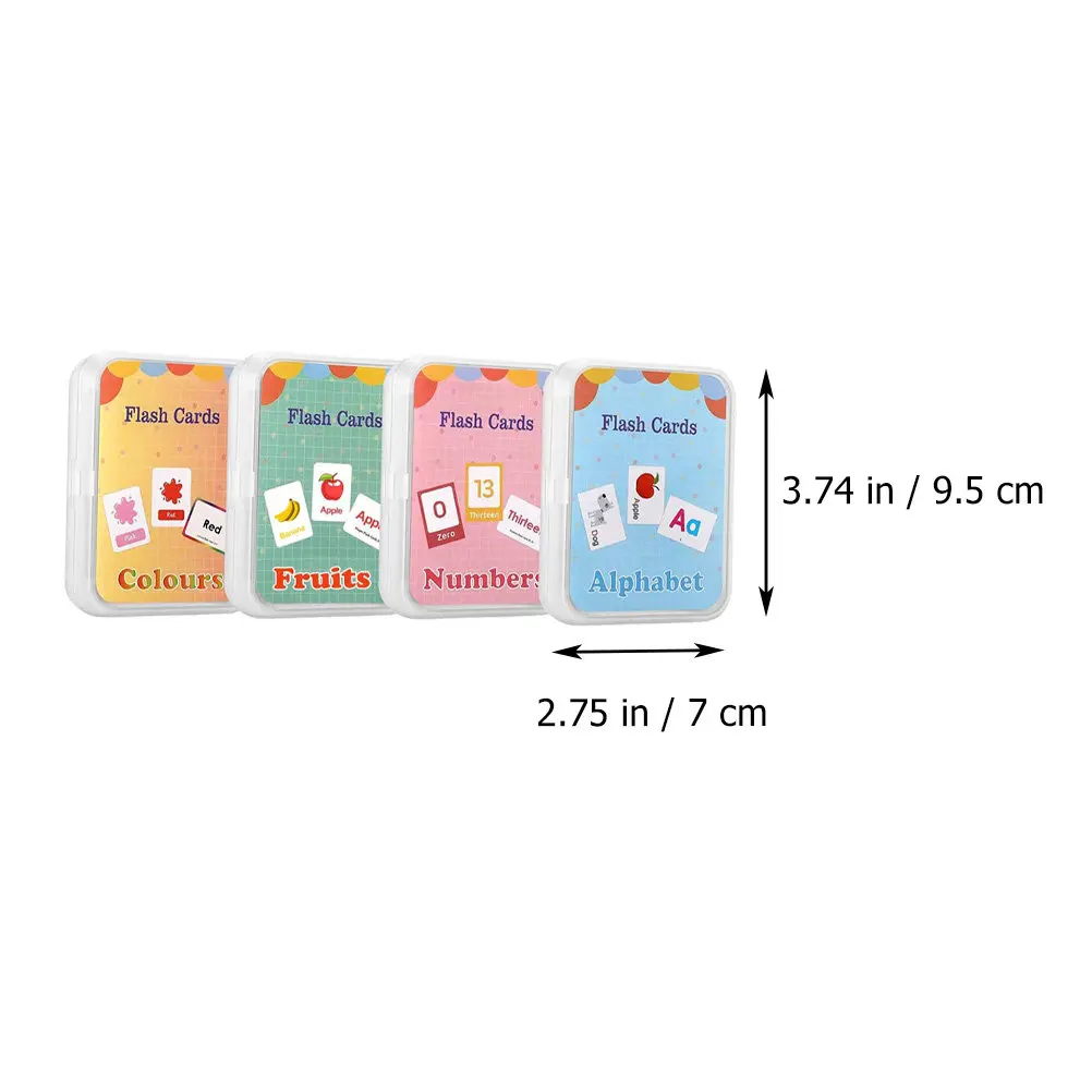 4Pcs English Flash Cards for Kids – Spelling, Colors, Letters, Numbers Learning Tool for Early Education