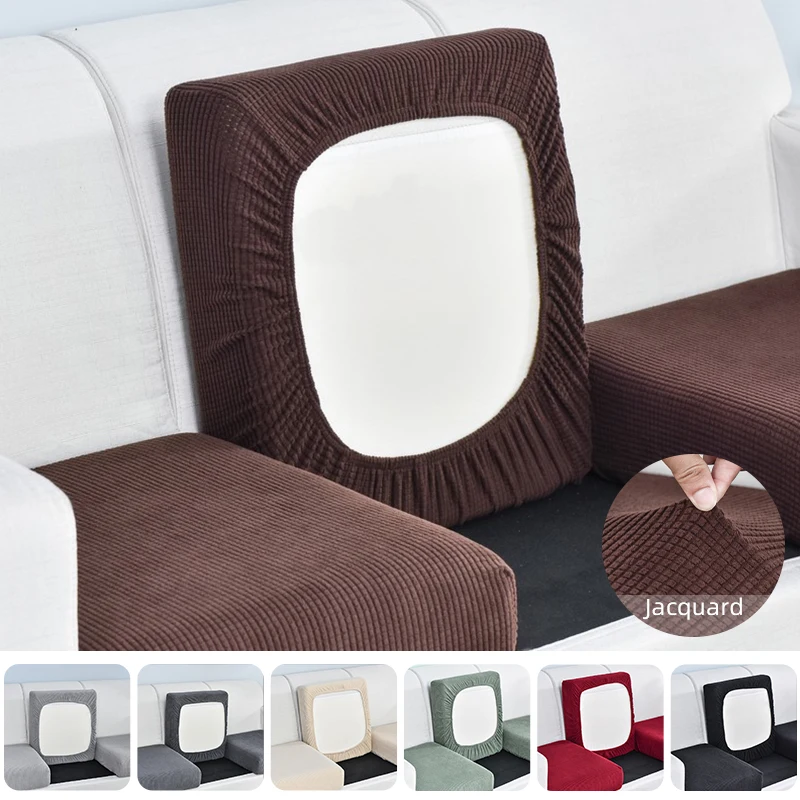 Jacquard Sofa Seat Cushion Cover Polar Fleece Elastic Sofa Covers for Living Room Pet Kids Mat Sofa Seat Cover Furniture Protect