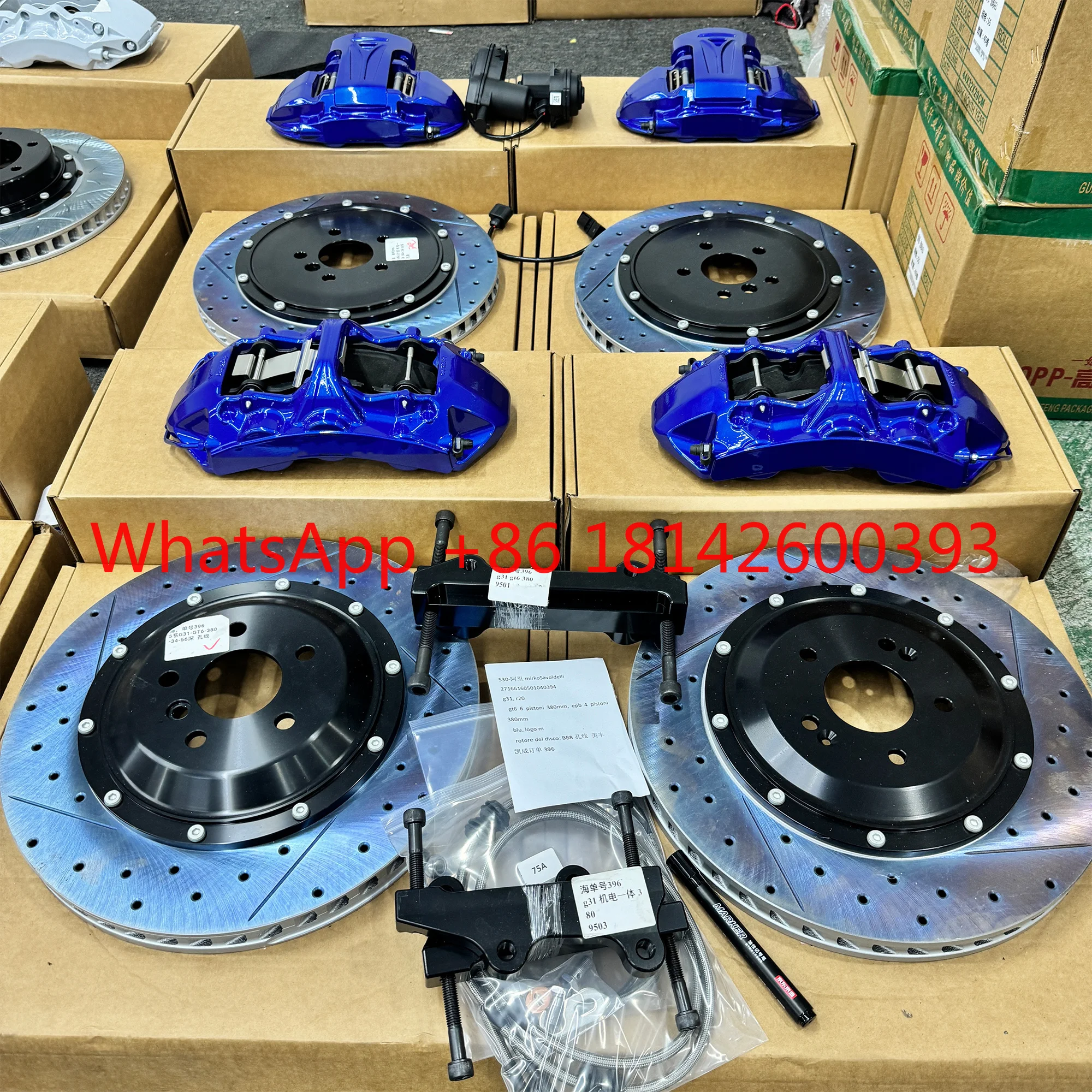 Custom Factory Front V6 Rear EPB 4Pot Brake Calipers Kit Big Brake Kit with Brake Discs
