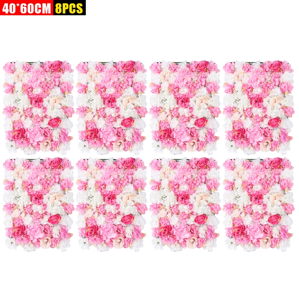 8 Pcs Artificial Silk Flower Wall Panel Wedding Photography Venue Ball Wedding Decoration Flower Wall