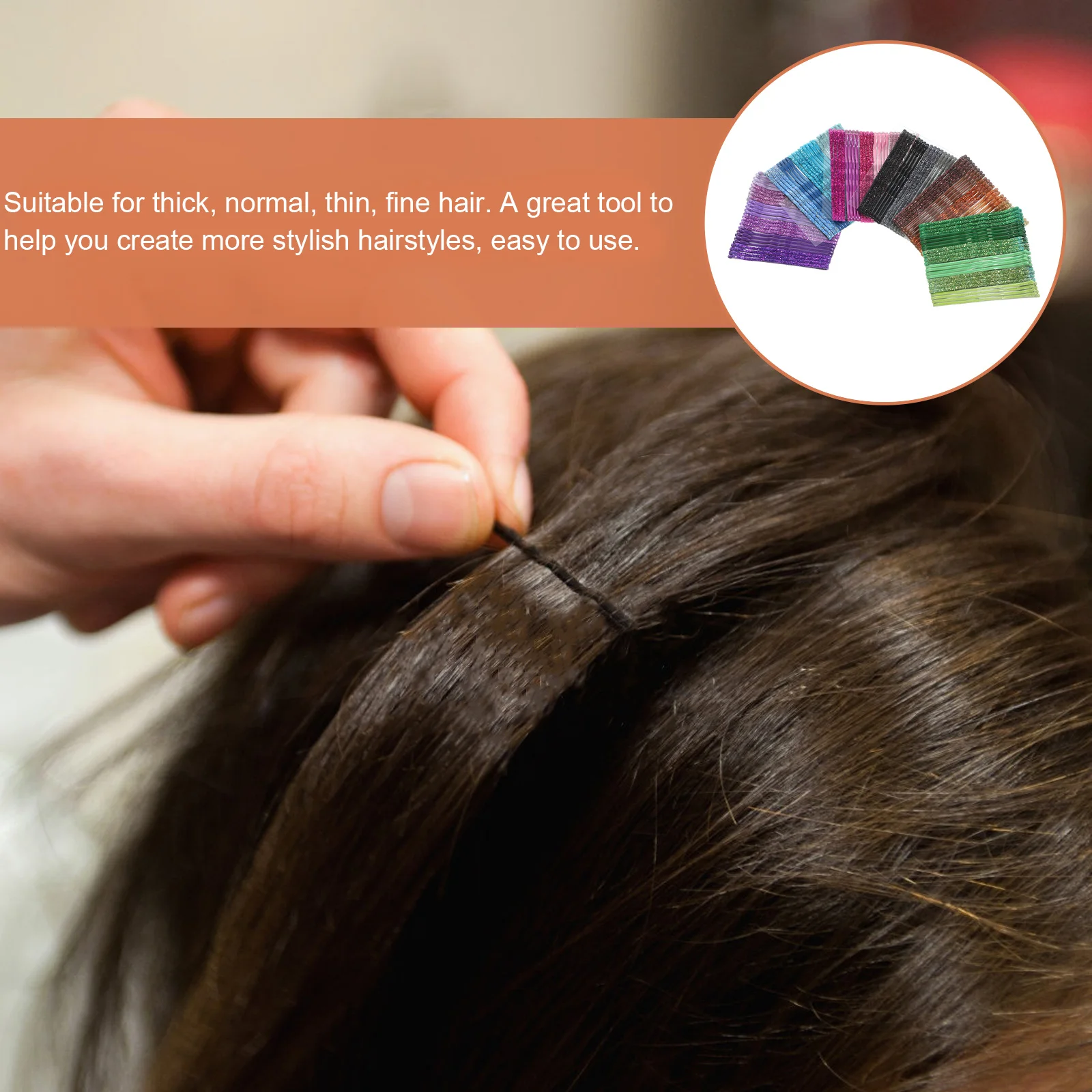 

144pcs Glitter Metal Wavy Slides Barrettes Bun Holder Styling Clips For Fine Thick Curly Hair Hair Accessories