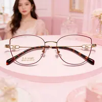 Gafas CCspace ultraligeras de titanio para mujer, gafas de lectura, lentes graduadas ópticas, gafas metálicas para miopía, filtro de luz azul