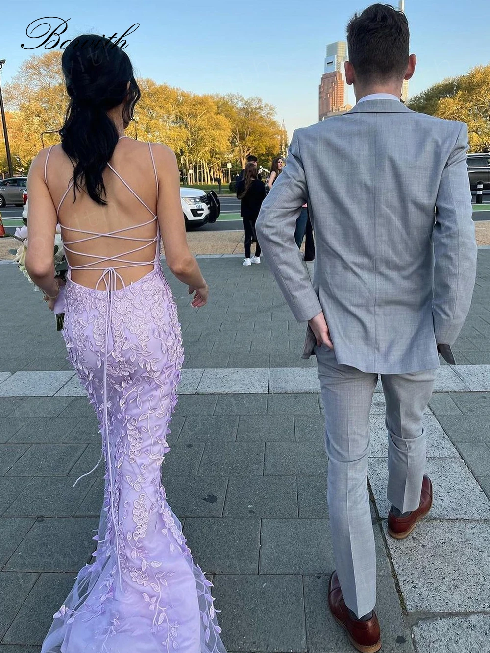 Bowith abiti da ballo a sirena Applique abiti da sera per le donne abiti da laurea formali abiti da donna eleganti per la festa