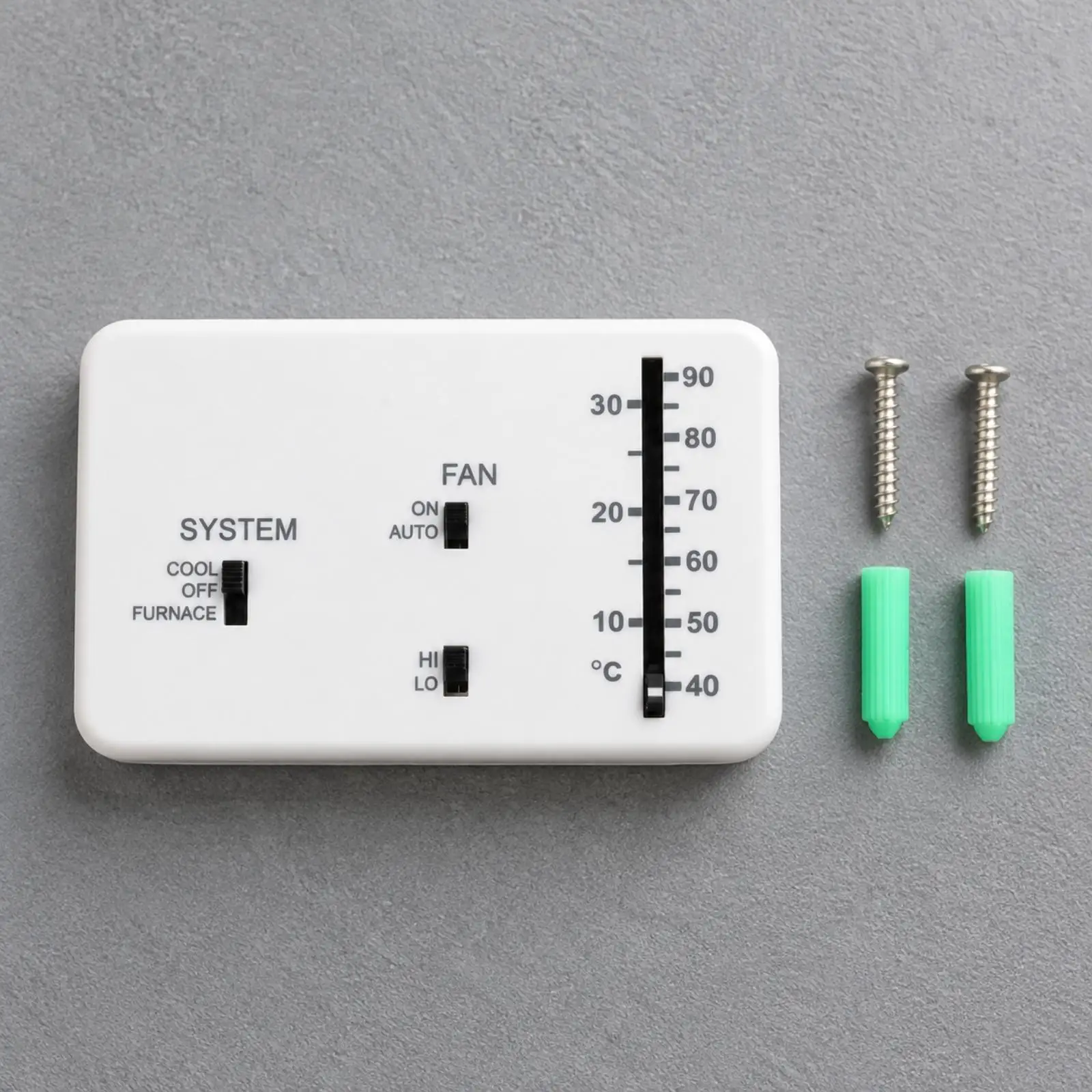 RV Temperature Controller Analog Thermostat for Camper Motorhome 12V DC White Wall Mounted Climate Unit