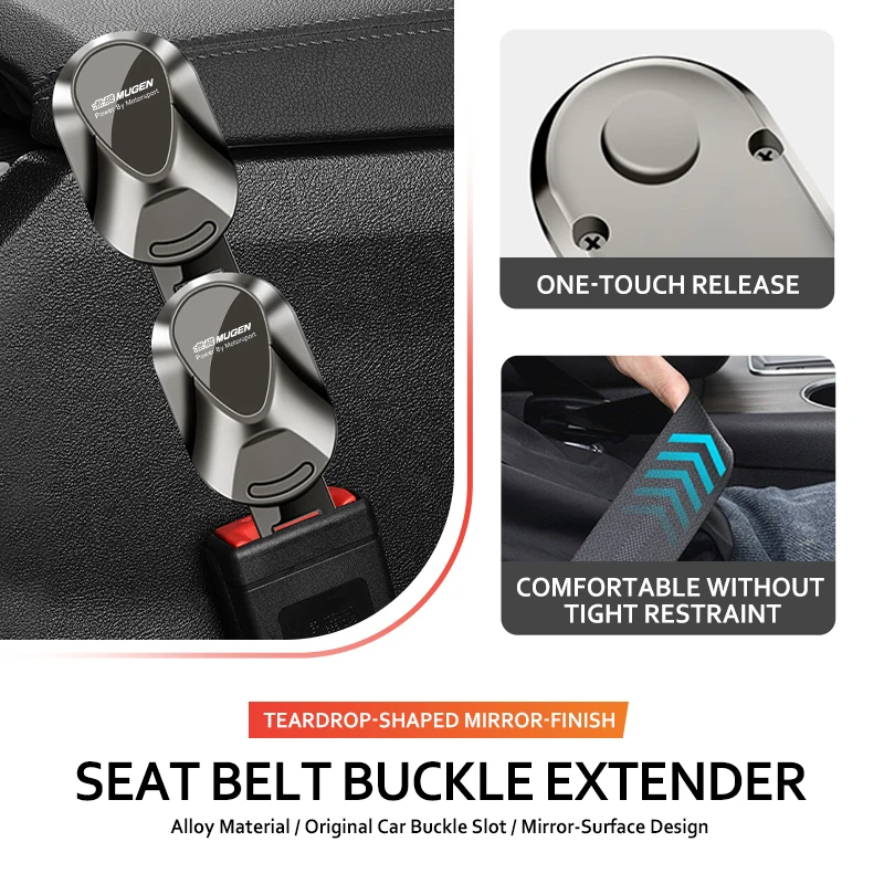 For Honda Car Seat Belt Clip Extender Safety Seatbelt Lock Buckle Accessories Mugen Power Typer Civic Accord CRV