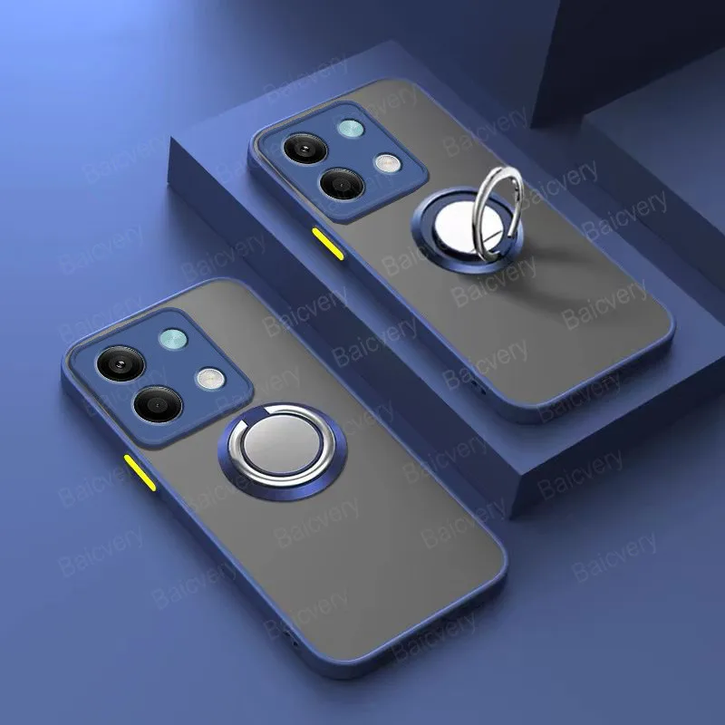 غطاء عدسة خلفي واقي للصدمات بالكامل مع حامل خاتم إصبع ، Infinix Note 30 ، 4G ، X6833B ، X6716B ، 5G ، X6711 ، Note 30 Pro