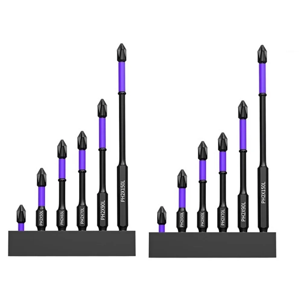 

12Pcs PH2 Magnetic Batch Head Non-Slip Cross Screwdriver Bits High Hardness For Impact Drill Electric Screwdrivers 25-150mm