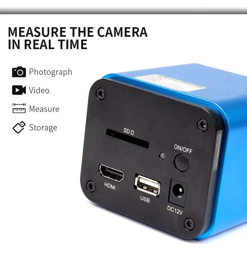 USB HD Industrial Electronic Stereo Microscope with WiFi for CMOS Sensor 1080p Video Dual Interface