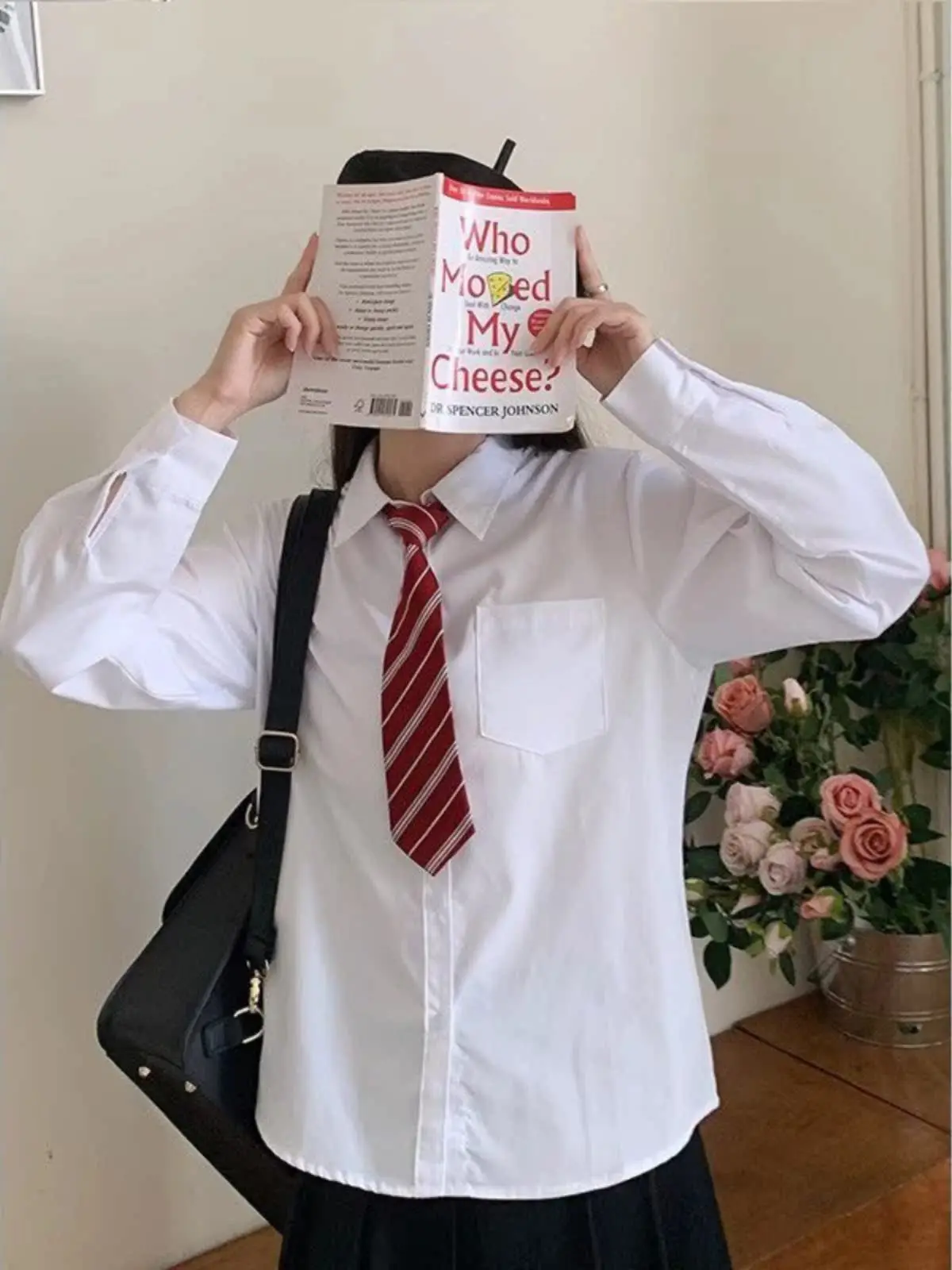 

Женская рубашка с длинным рукавом и воротником, белая, для ношения как нижний или верхний слой, с галстуком, рабочая униформа, весна-осень, в студенческом стиле