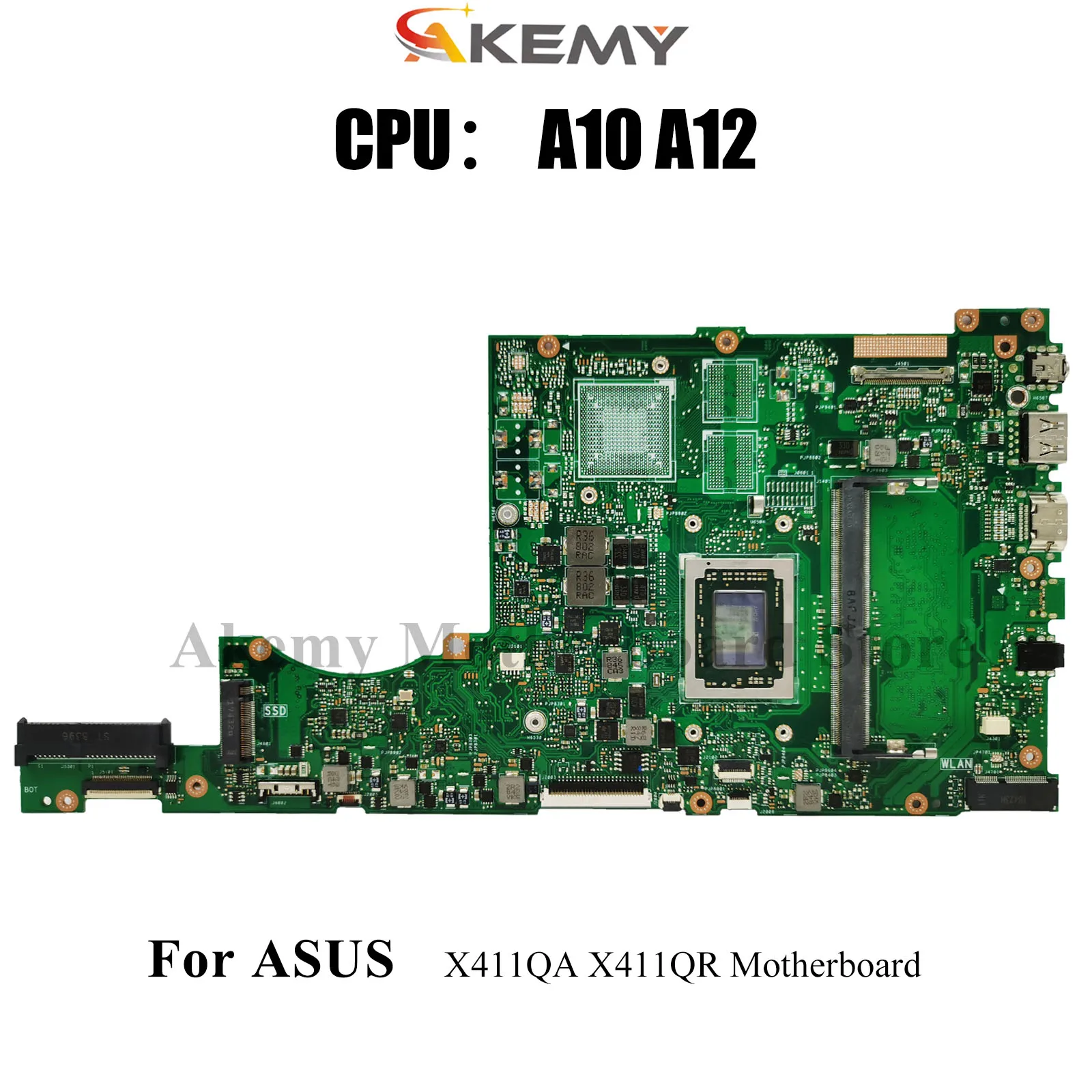 

X411QA Laptop Motherboard For ASUS VivoBook X411QR r421u X411QA S4000V S4200U X411Q Mainboard With A10 A12 CPU 100% tests OK stk