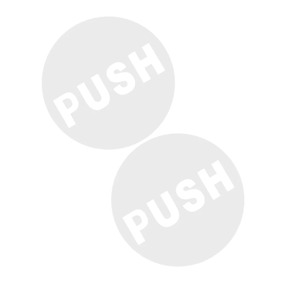 

2pcs Round Door Stickers Push Pull Glass Decals Easy Apply Remove Reusable For Home Office Shop Bathroom Clear Text Decorative