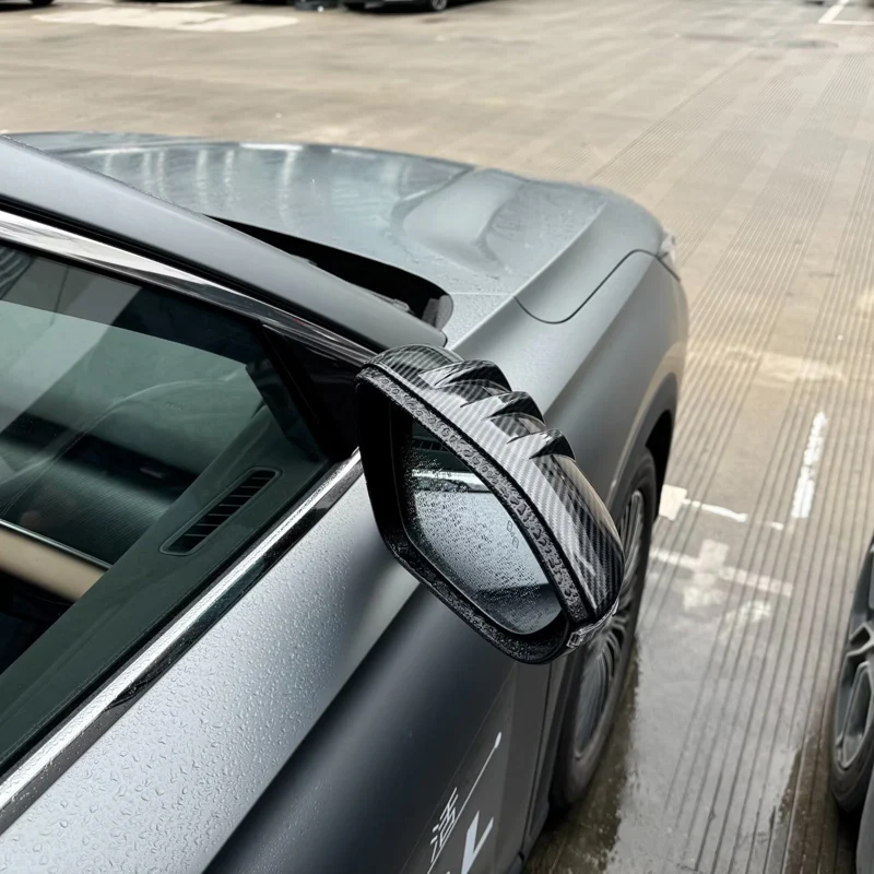 ل Omoda 9 C9 Phev 2025 2026 سيارة مرآة الرؤية الخلفية حماة الجانب مرآة المضادة للتصادم ملصقات التصميم ABS الكربون الأسود 2 قطعة