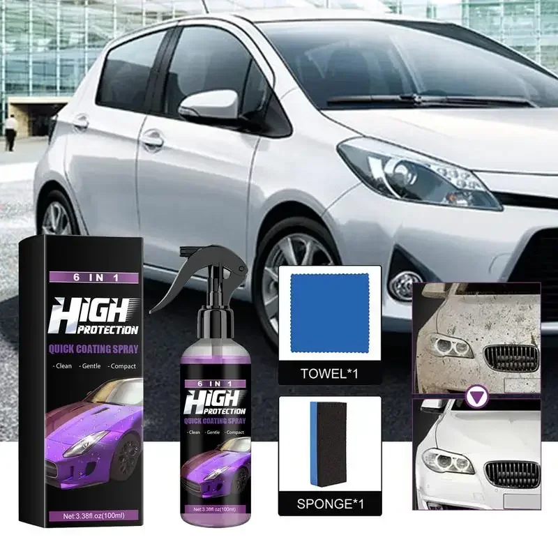 

6 In 1 Car Ceramic Coating Spray Auto Nano Ceramic Car Nano Spray Scratch Repair Body Compound Scratch Repair