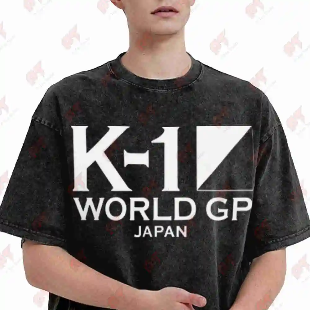 K 1 Kickboxing World GP Oversized Vintage Washed Tee Pure Cotton T-Shirt