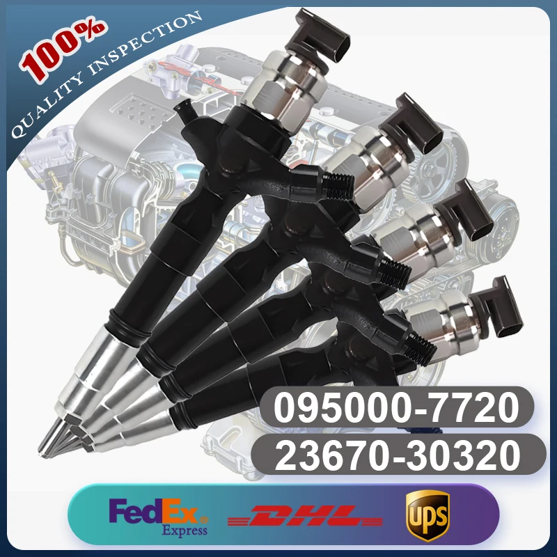

4pcs 095000-7720 23670-30320 23670-39156 23670-39296 Common Rail Fuel Injector for Toyota Land Cruiser Prado 3.0D 1KD-FTV