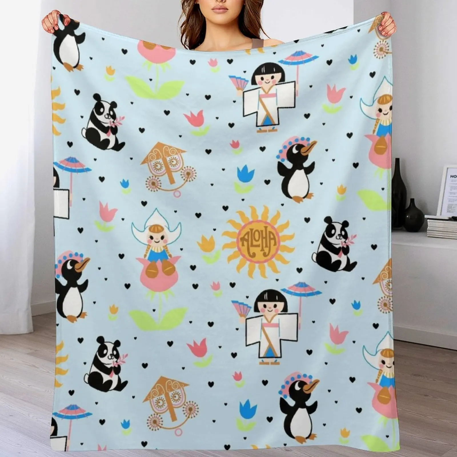 It's a small world (mimic design) Throw Blanket Cute Decorative Beds Blankets