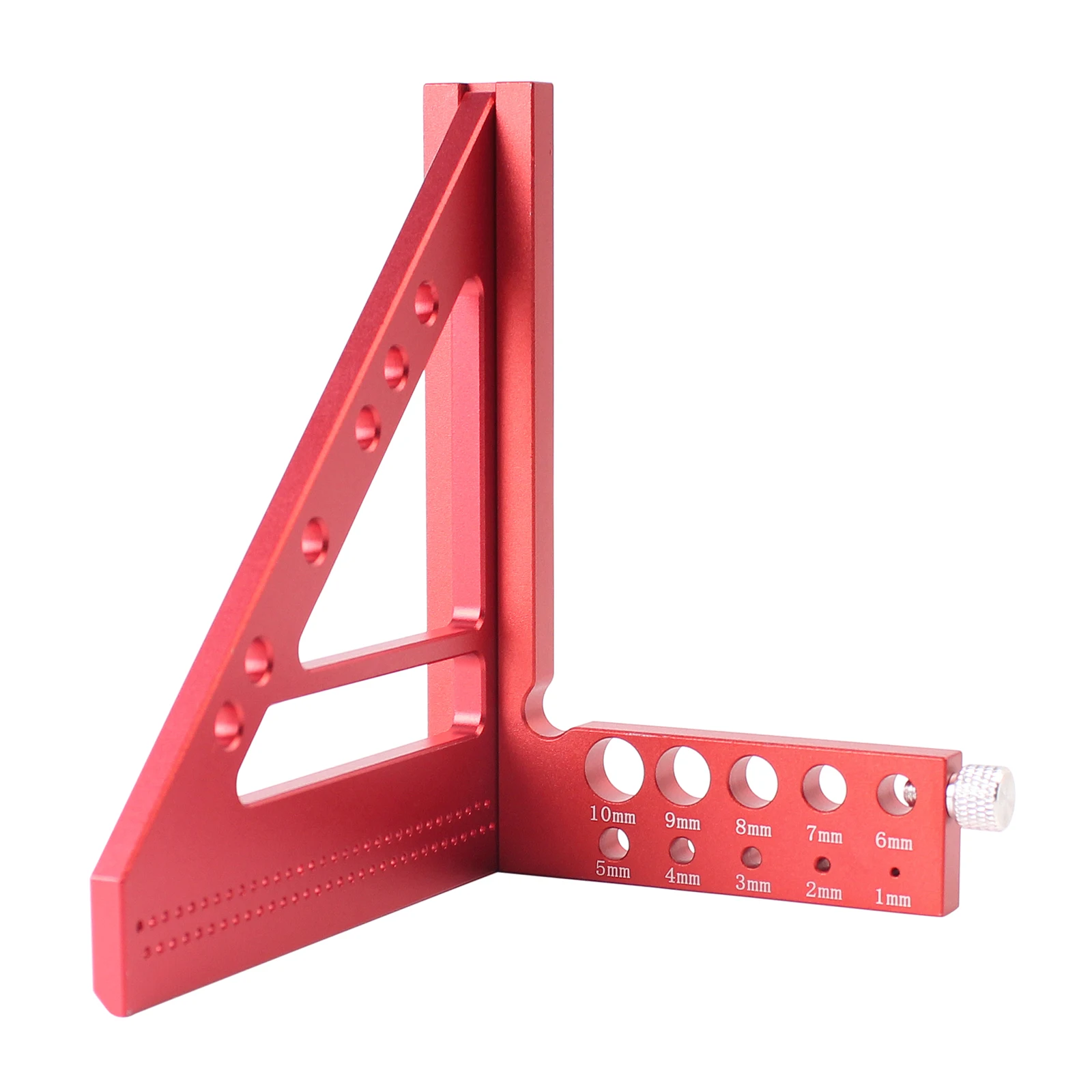 5-calowa linijka trójkątna ze stopu aluminium kątomierz kwadratowy do obróbki drewna, kwadrat do rysowania otworów z kołkami kołkami, rysik wędkarski