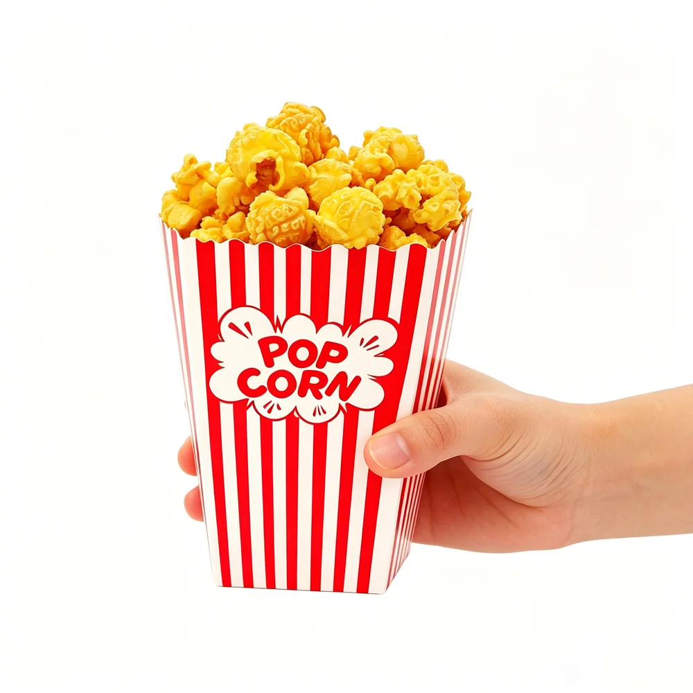 10/20/50/100 Stück Rot-Weiß Gestreifte Popcorn-Boxen Pommes-Becher Snack-Behälter für Filmnächte Geburtstage Hochzeiten Karnevalspartys – Detail 2
