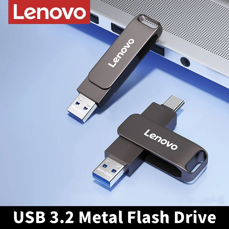 Lenovo-unidad Flash USB tipo C 2 en 1, 16TB, 8TB, 1TB, 512GB, 256GB, 128GB, almacenamiento móvil, disco Flash, regalo, logotipo personalizado para PC