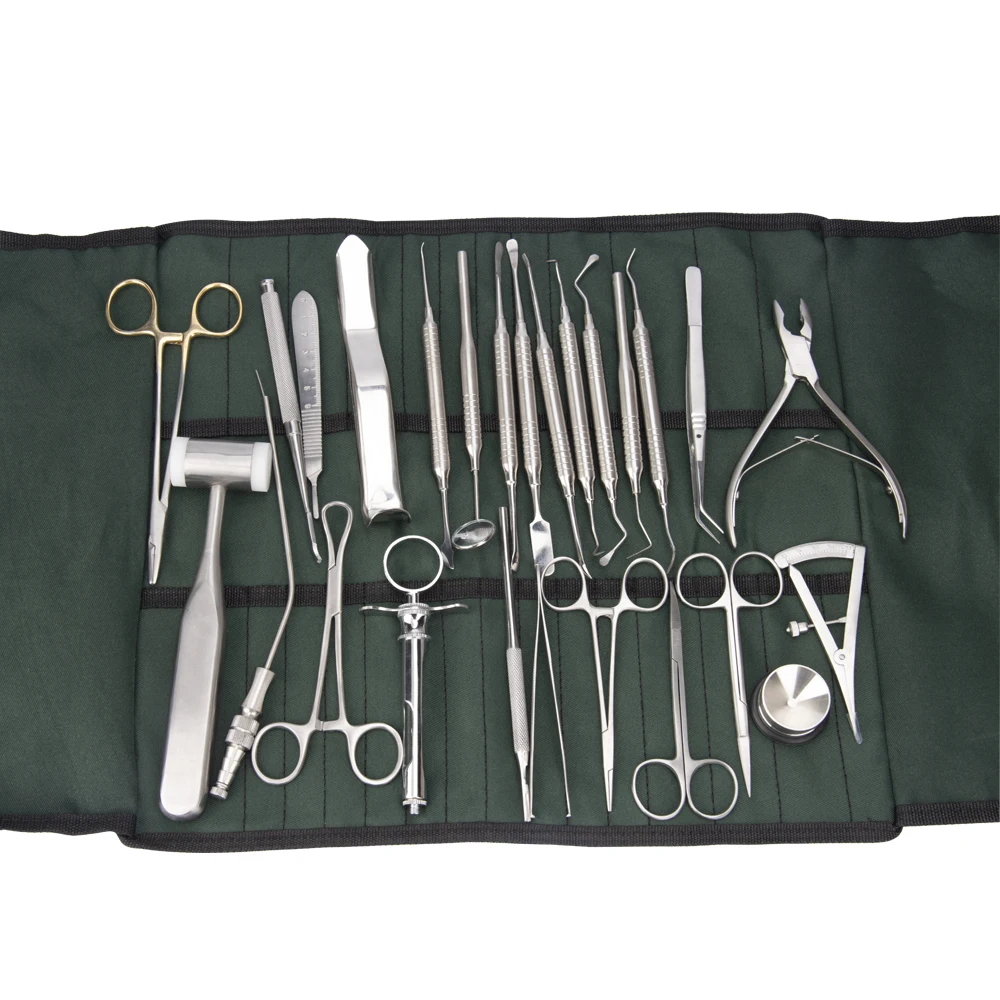 Dental Implant Tools 26Pcs/set Basic Instrument Set Dental Implant Surgery Kit Dentist Surgical Tools Kit Lab Products Equipment