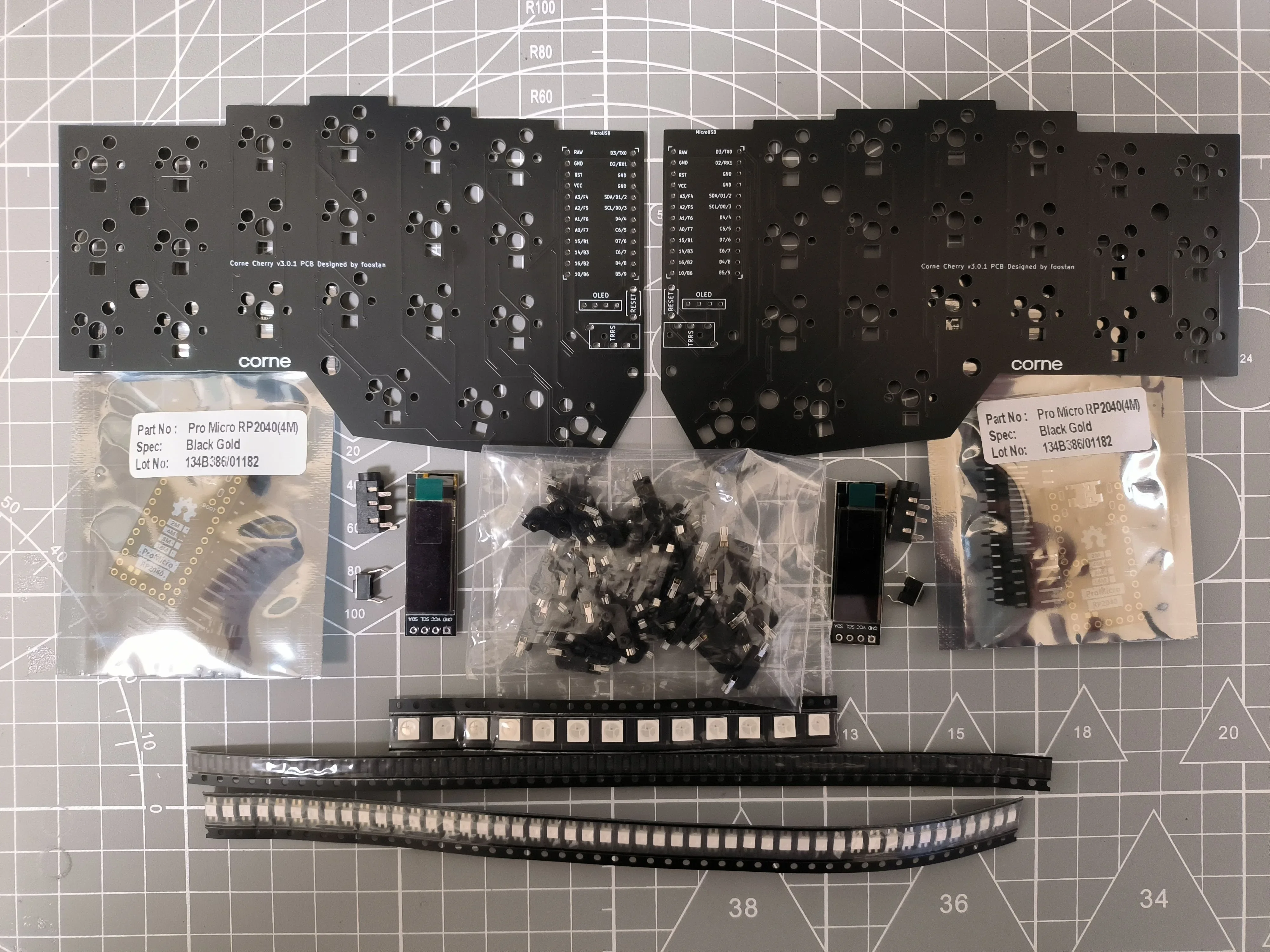 corne dividir kit teclado faca voce mesmo pcb board cereja v3 pcb personalizado crkbd cliente montar todos partsa 01