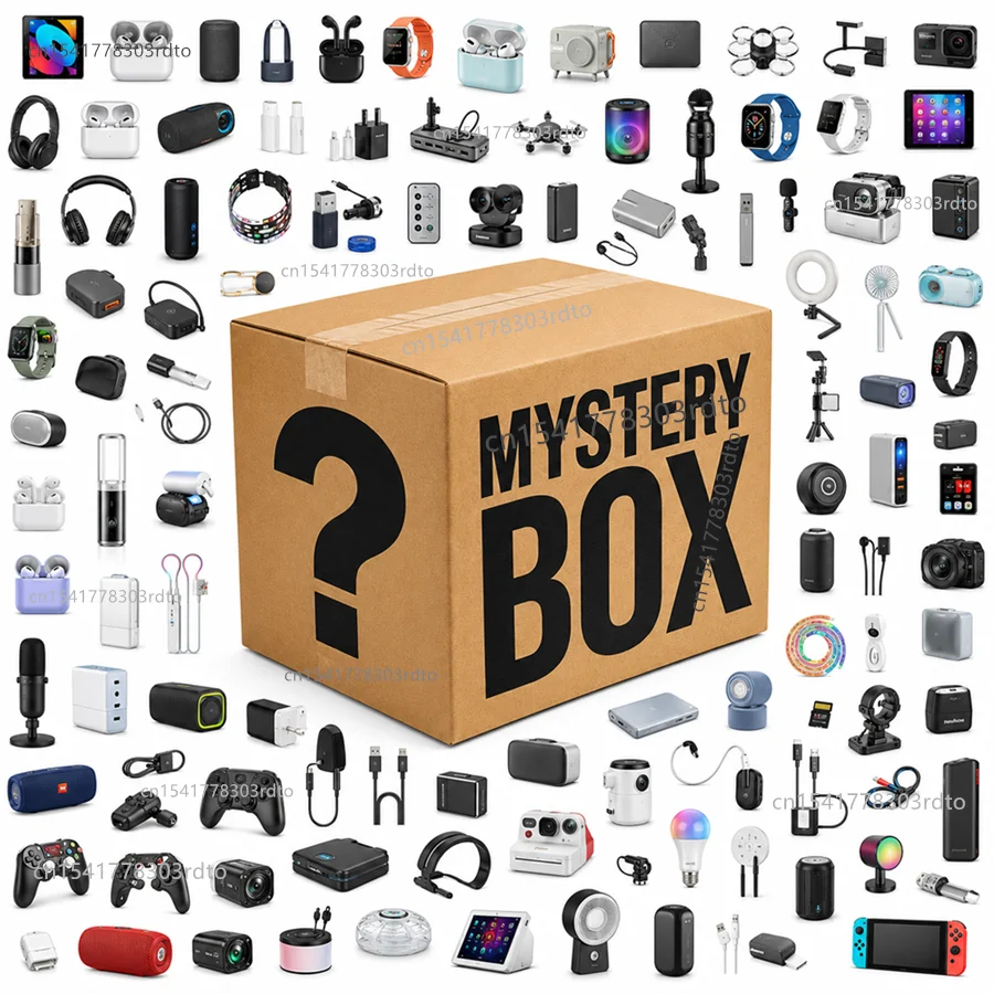 New Random Electronics Mystery Box Tech Blind Box Surprise Gift with Headphones, Smartwatch, Mouse, Gadgets and Laptop Chance view 3