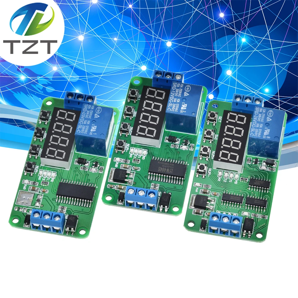 TZT CE030 DC 5V 12V 24V Multifunction Delay Relay Time Switch Turn on/off PLC Module