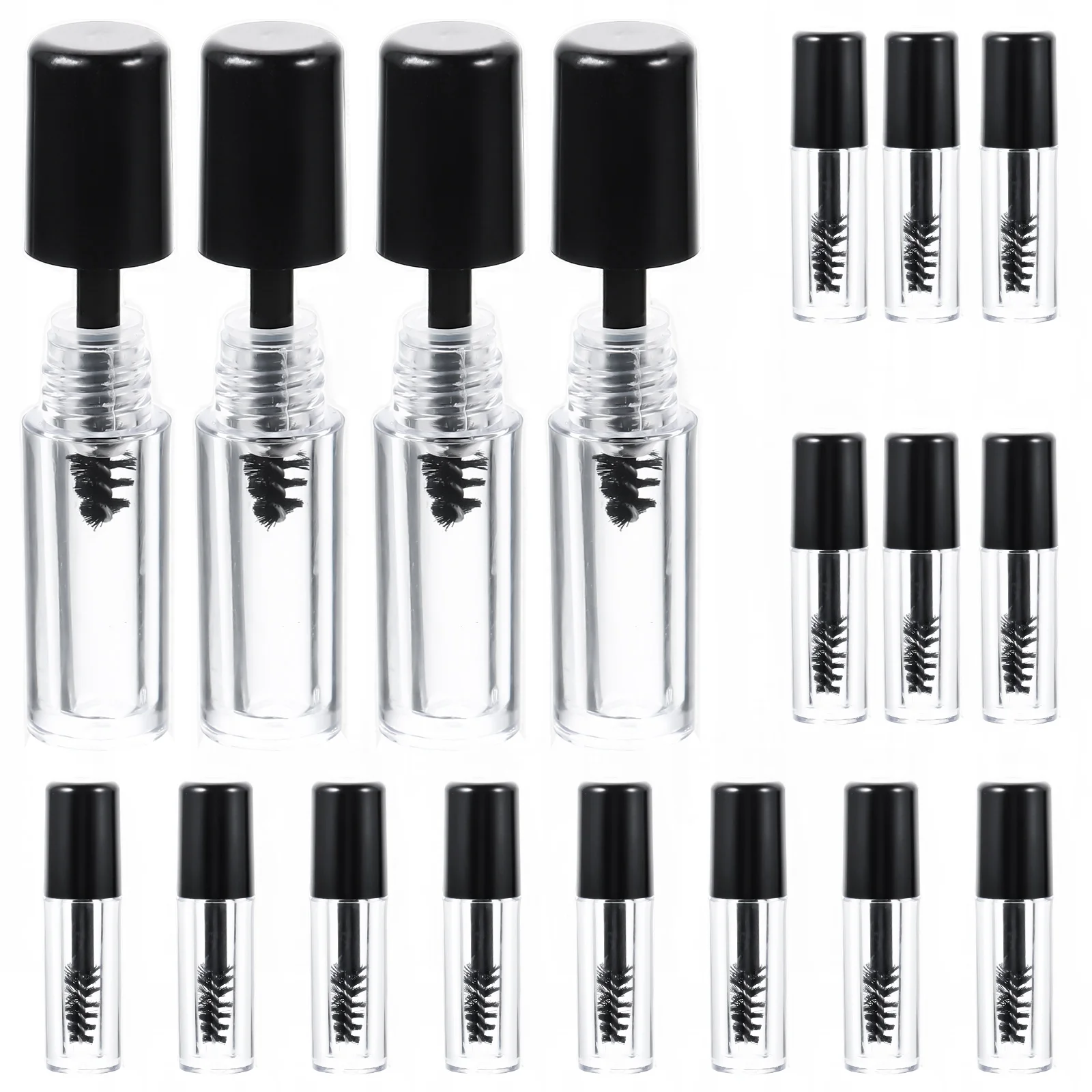 

20Pcs Empty Mascara Tubes Small Refillable Portable Eyelash Cream Containers Clear Bottles Travel Use