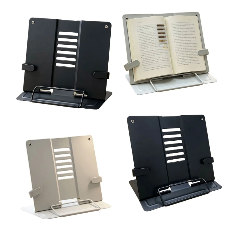 96BA Lesebuchhalter aus Metall, Ständer für Bücher und Tablets mit klappbarer Schreibtischstütze – Detail 1