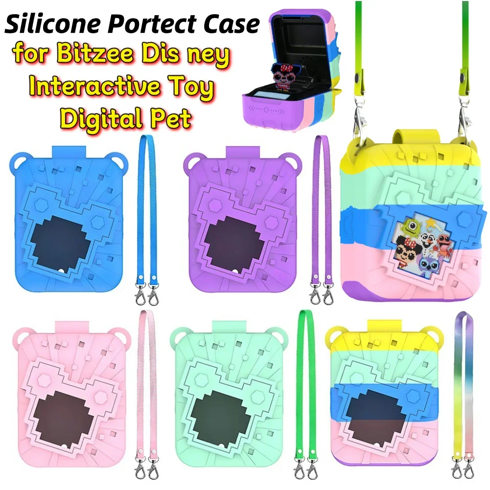 

Силиконовый чехол, силиконовый защитный чехол от падения с защитным ремешком, защитный держатель для Bitzee Dis Ney, интерактивная игрушка