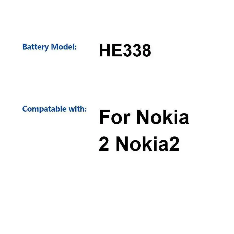 

High Compatibility For Nokia 2 4000Mah HE338 Mobile Phone Battery