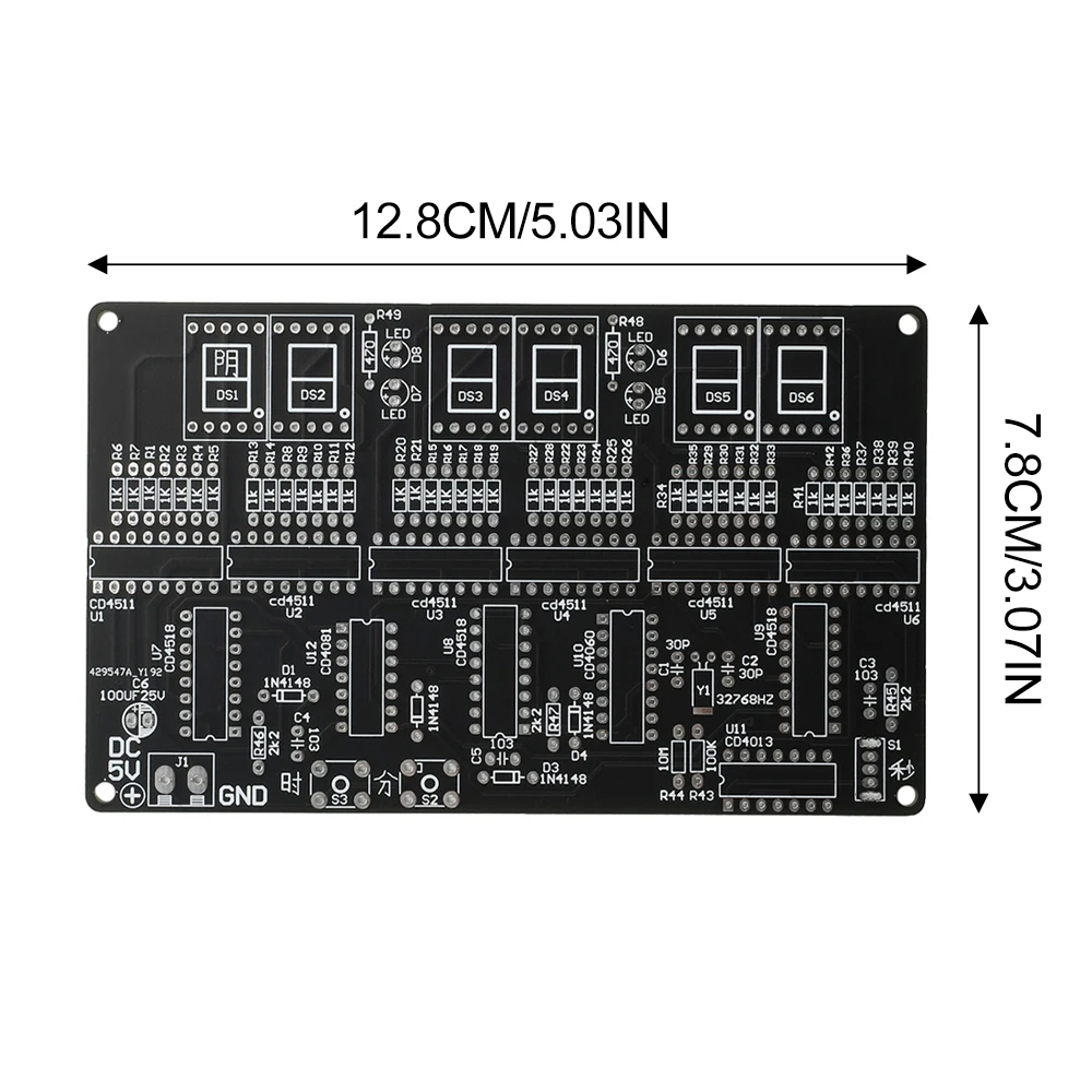 DC4.5V-5.5V 6 cyfr zegarek DIY zestaw automatyczny wyświetlacz czasu zestaw do ćwiczeń lutowania budzika do nauczania i praktycznego szkolenia