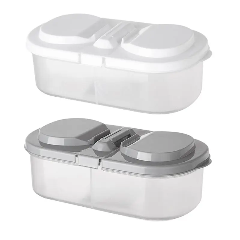 2 Container Lunch Fruit Snacks Storage Box Refrigerator Crisper With L