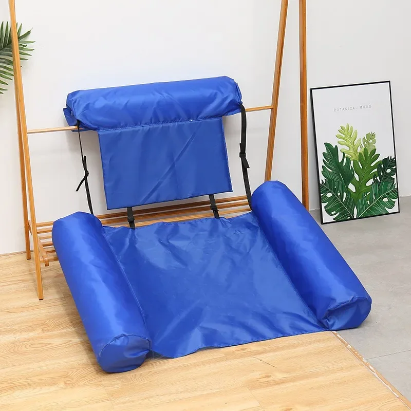 1PCS Eco-Friendly PVC Inflatable Reclining Chair with Adjustable Folding Backrest for Outdoor Pool Float Bed Summer Relaxation image 2