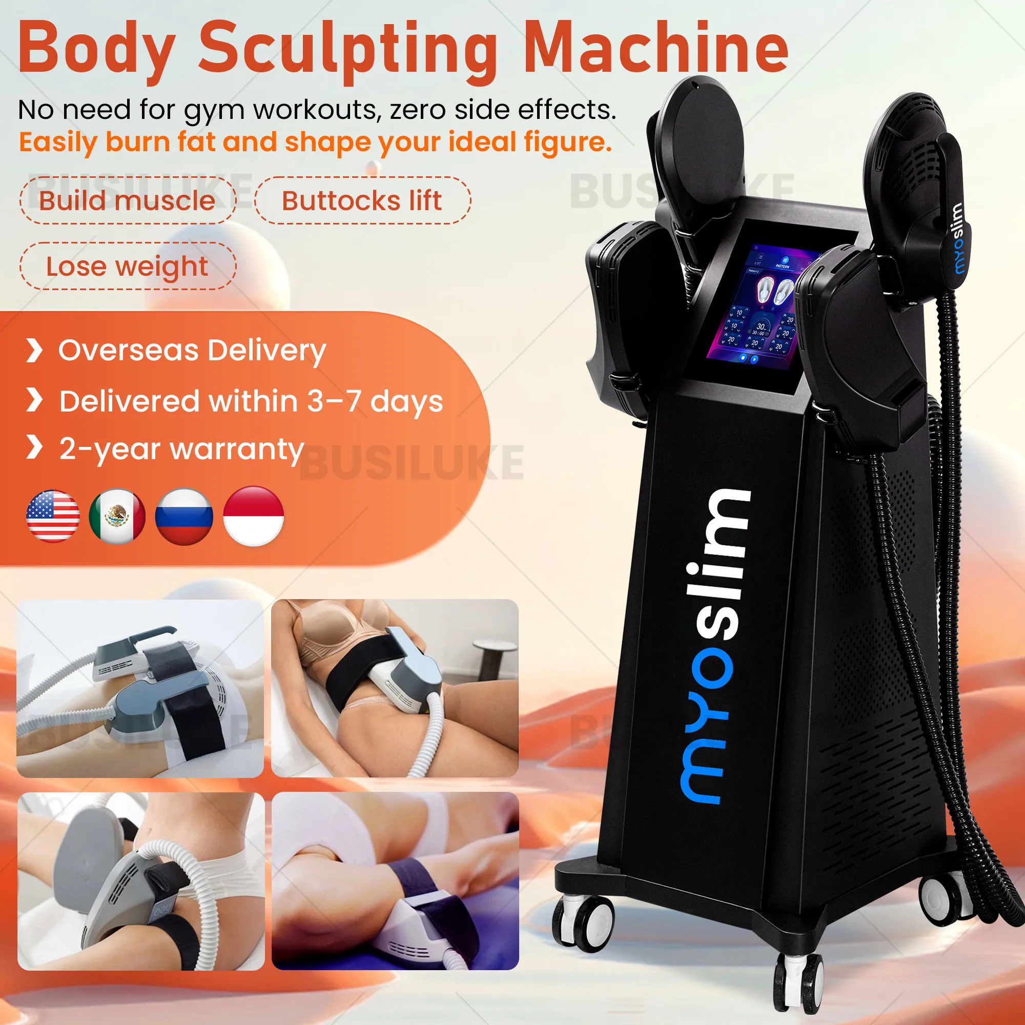 MYOslim 6500W EMS Body Sculpting Machine slimming 200HZ Muscle Stimulation for Muscle Development Fat Burning And Weight Loss