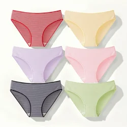 Women Panties Breathable Crotch Warm Underwear for Women Sexy Seamless Briefs Stripes Low Rise Pants Female Winter Lingerie