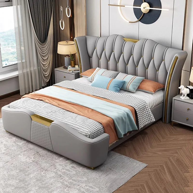 Princess Modern Double Bed Comfortable Wood Frame Twin Frame Double Bed Headboard Girl Cabeceira De Cama Box Casal Furniture