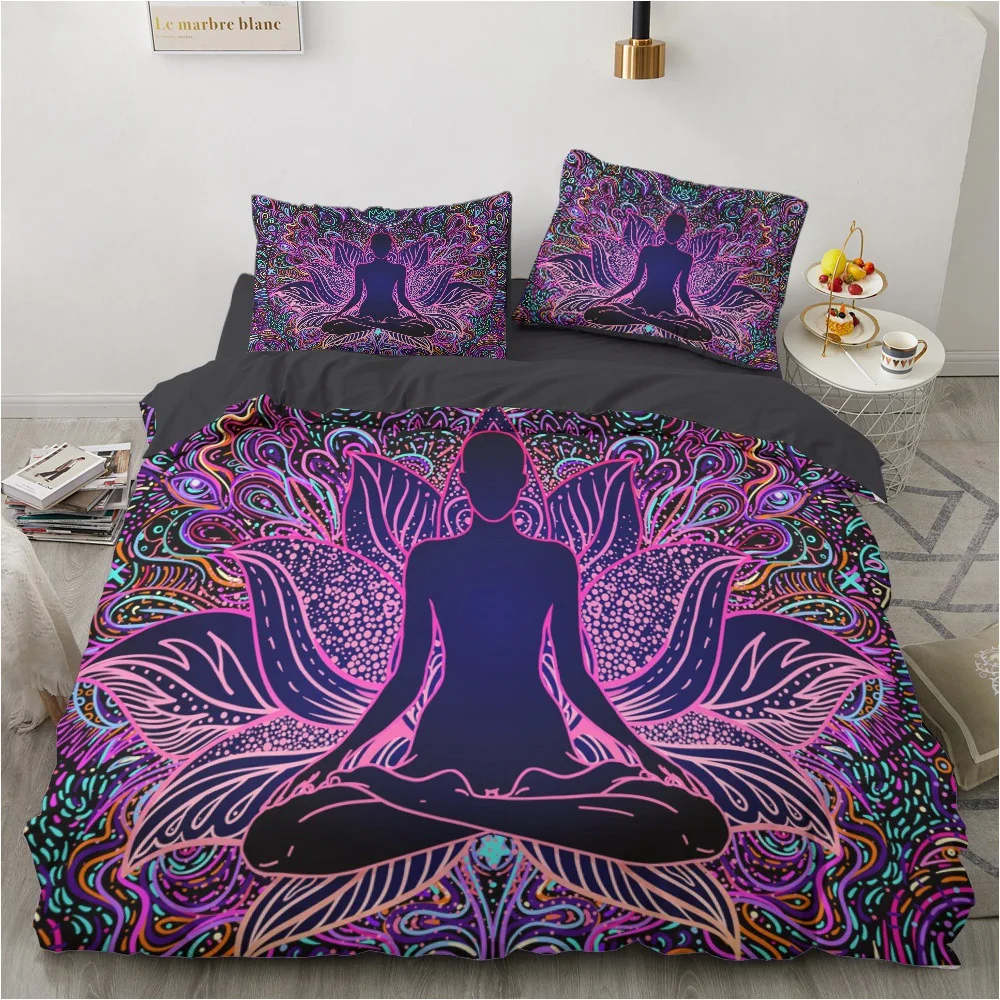 2/3pcs bedding set Digital Print Comfortable Duvet Cover for Home Bedroom Decoration, 1 Duvet Cover and 2pillowcase with Zippers