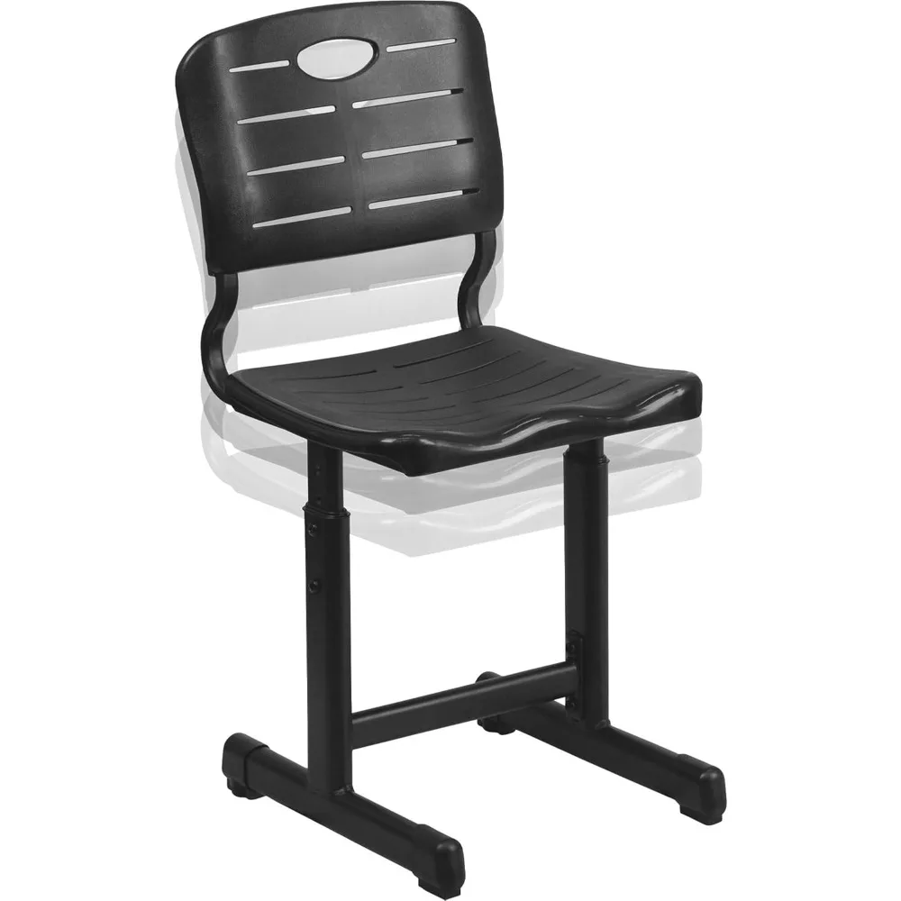 Silla negra de altura ajustable para estudiantes, marco de Base con patas de altura ajustables, resistente