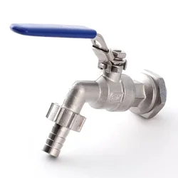 Stainless Steel Ball Valve - 1/2 Inch Weldless Bulkhead Bibcock for Building Home Brew Kettle/Mash Tun