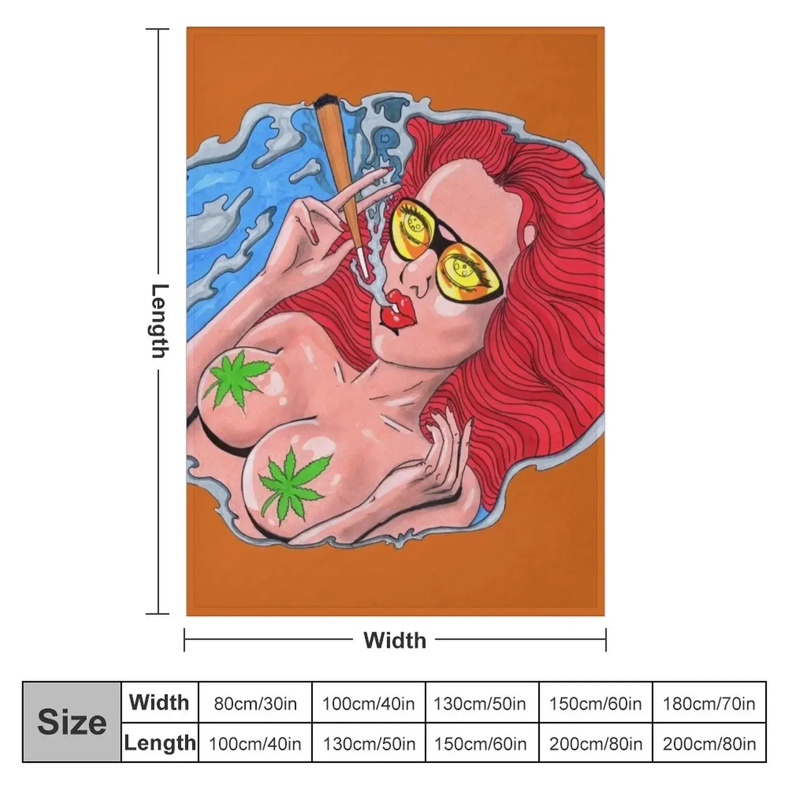 Stoner Girl Throw Blanket couch cozy soft plush fuzzy picnic outdoor blanket