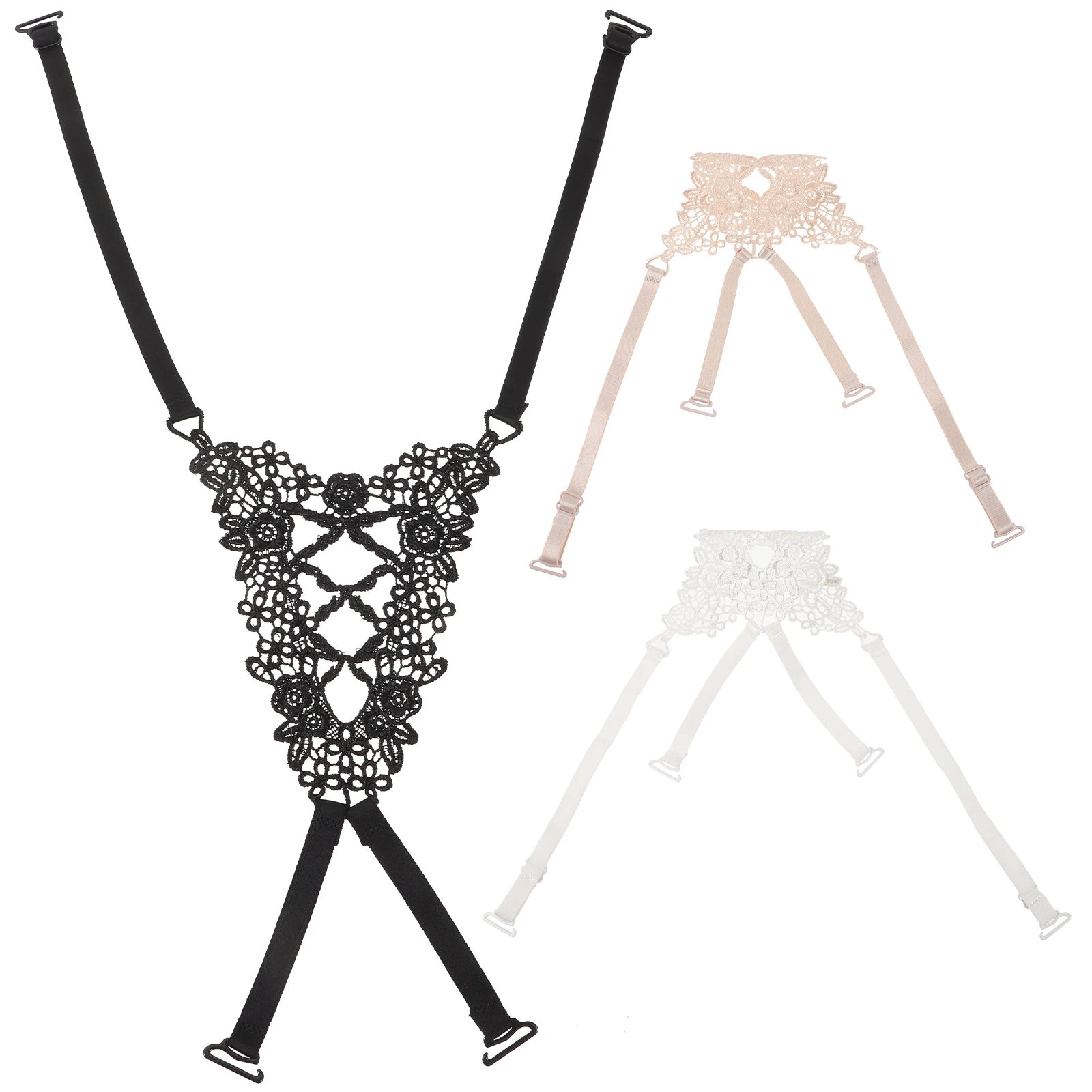 

3pcs Adjustable Comfortable Soft Women Bras Replacement Elastic Cross Back Straps Black White Bra Shoulder Accessories