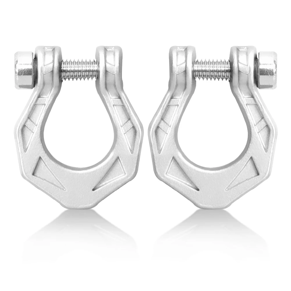 RC Crawler U-ring Metal Tow Hooks U-Shape Shackle for FCX18 LC80 TRX4M SCX24 Bumper Decoration & Recovery