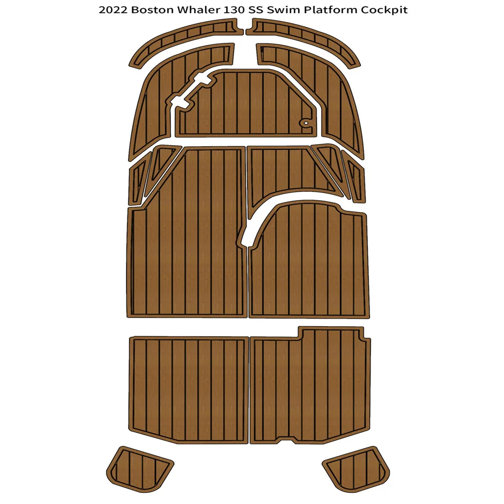 2022 Boston Whaler 130 SS Swim Platform Cockpit Pad Boat EVA Foam Teak Floor Mat SeaDek MarineMat Gatorstep Style Self Adhesive