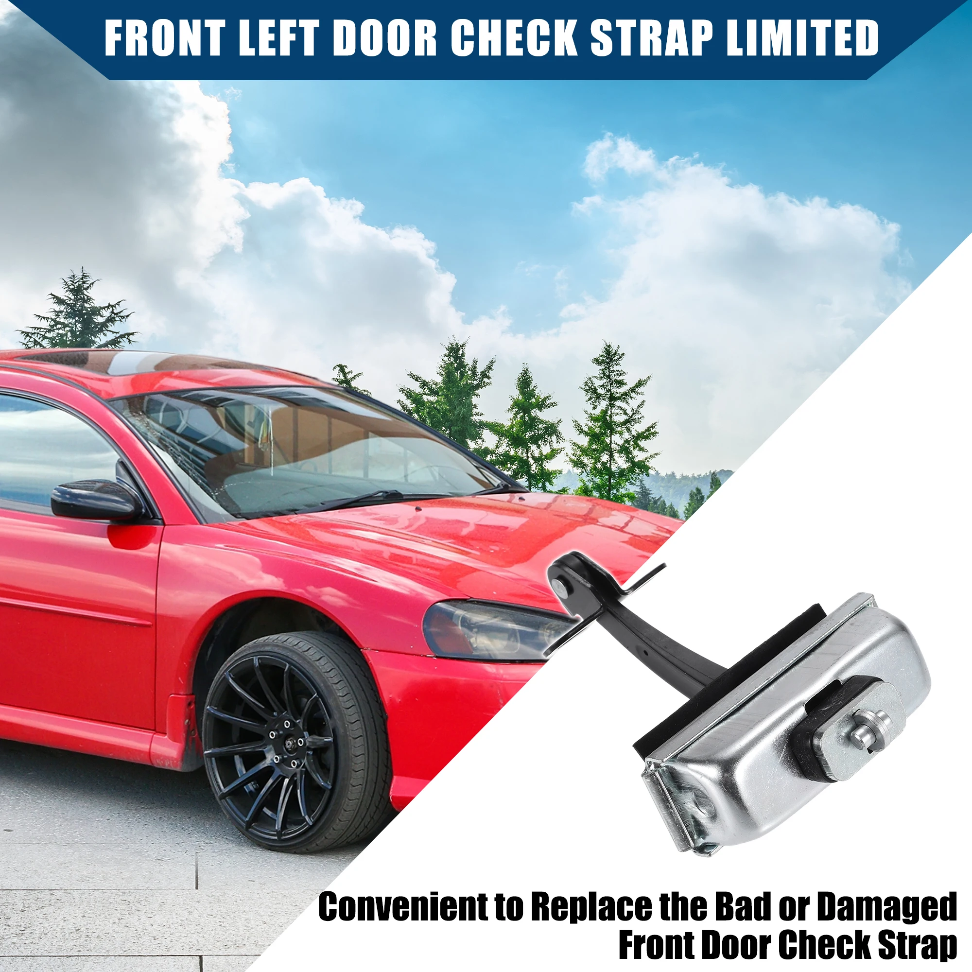 X Autohaux Front Left Door Check Strap for Dodge Stratus for Chrysler Sebring NO.4878317AD