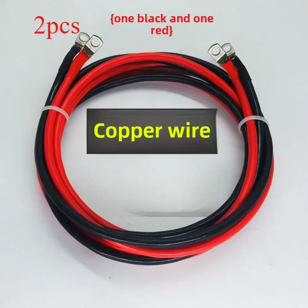 Pure copper core 25 16 10 8 square car inverter 1000W2000W5000 watt battery cable 6 wire length 1M 2pc 1 black 1 red