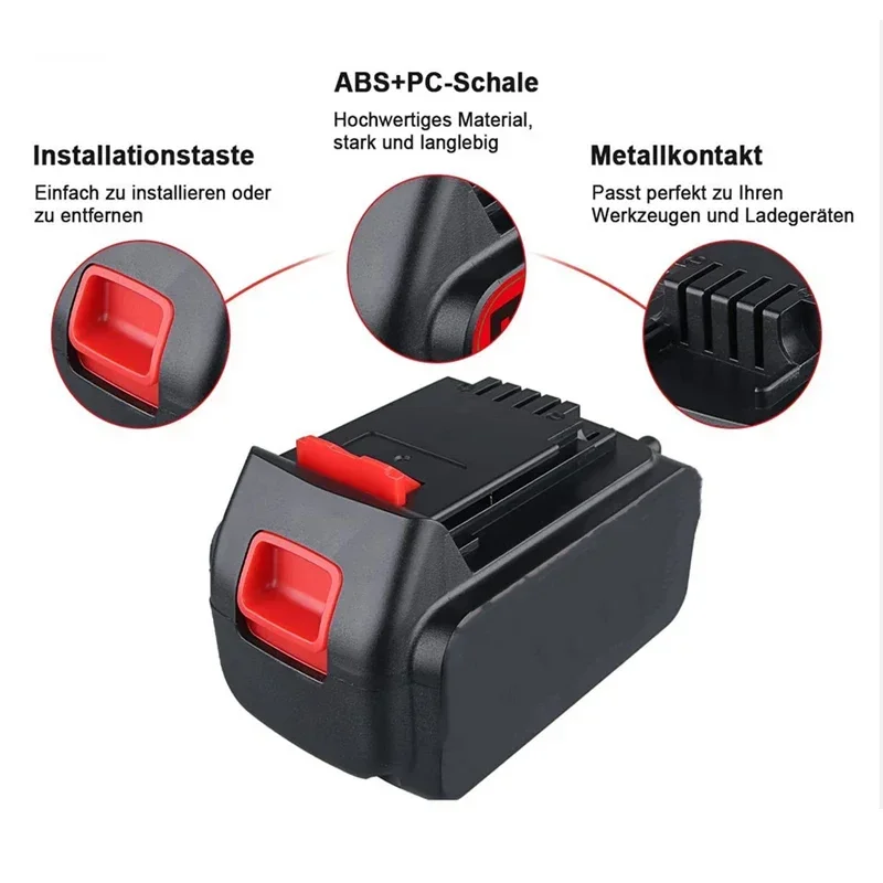 20V 6000mAh Li-ion Rechargeable Battery for BLACK&DECKER LB20 LBX20 LBXR20 Power Tool Replacement