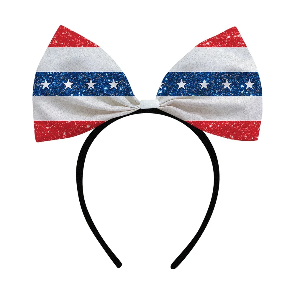 

Повязка на голову ко Дню независимости (4 июля) с блестками и звездным узором, легкая, для Дня ветеранов и Дня независимости